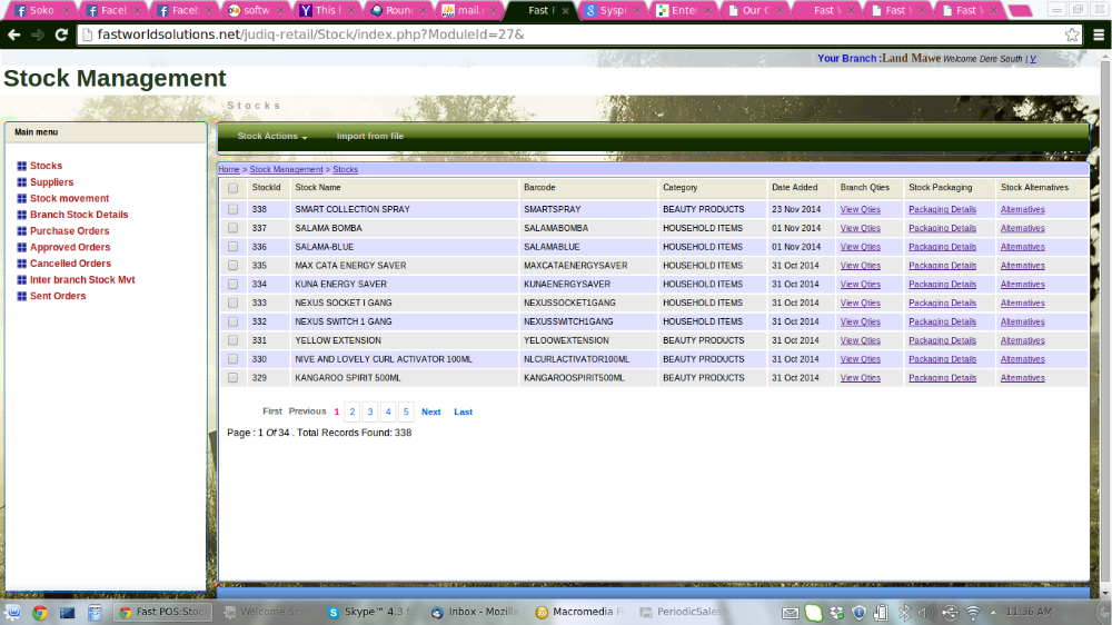 Show Stocks Tabular