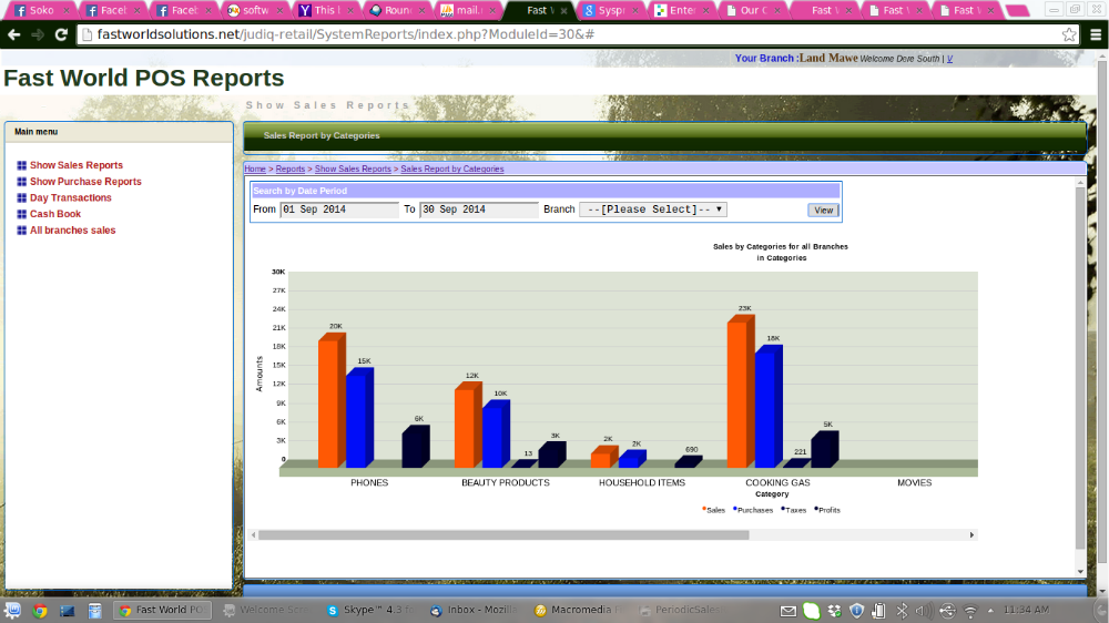 Period Sales by categories