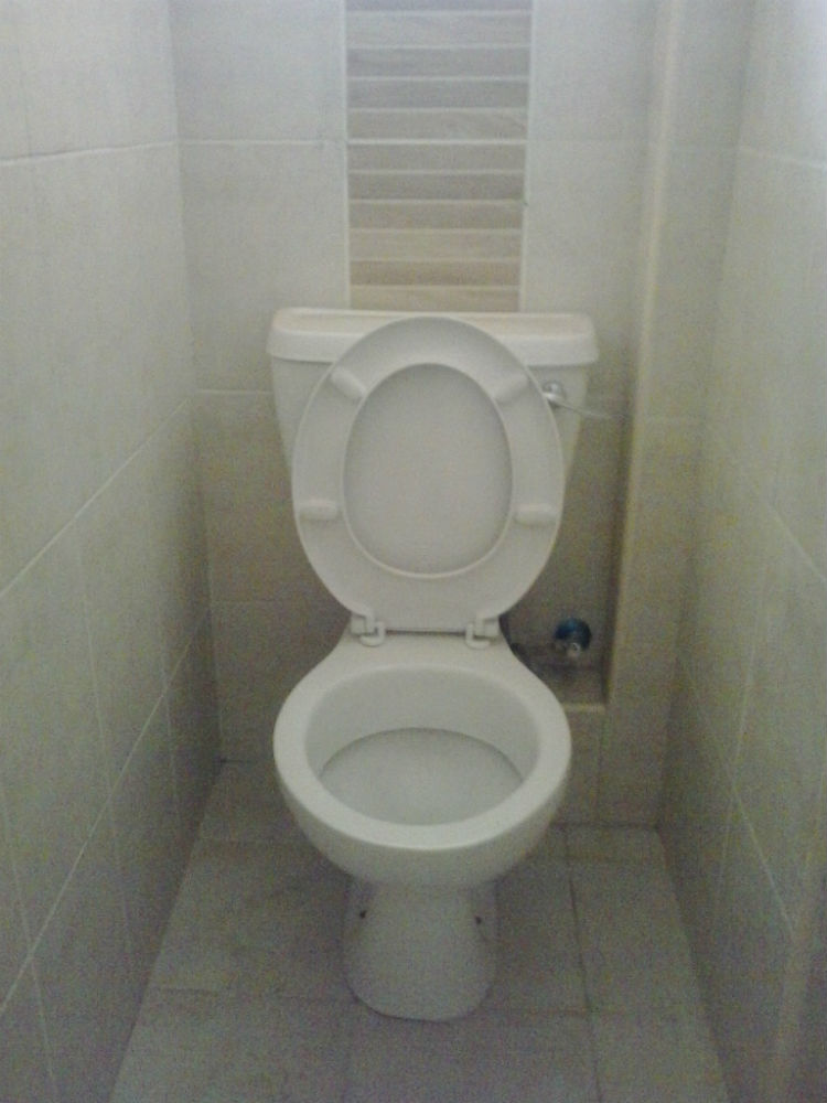 Cloack room toilet.