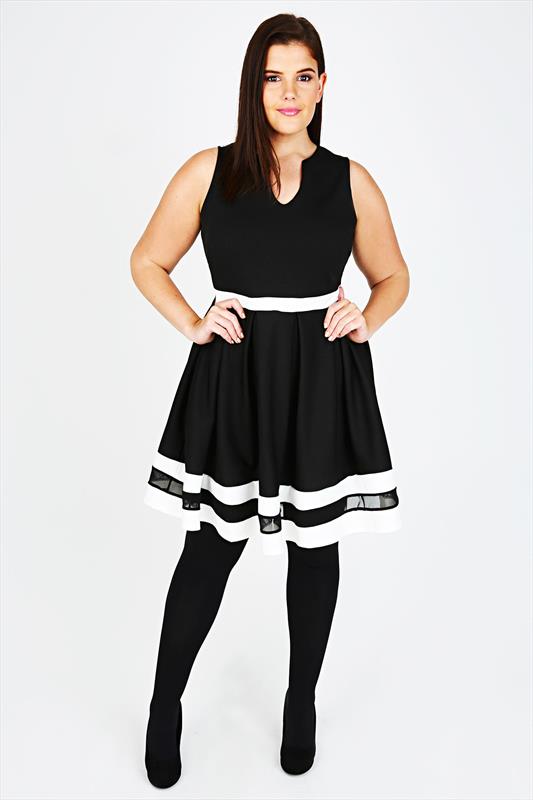 Black-and-White-Stripe-Skater-Dress