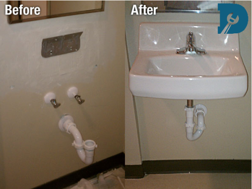 before and after plumbing service