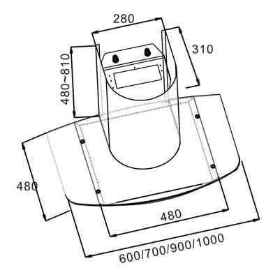 kitchen extractor hood diagram H76.9S