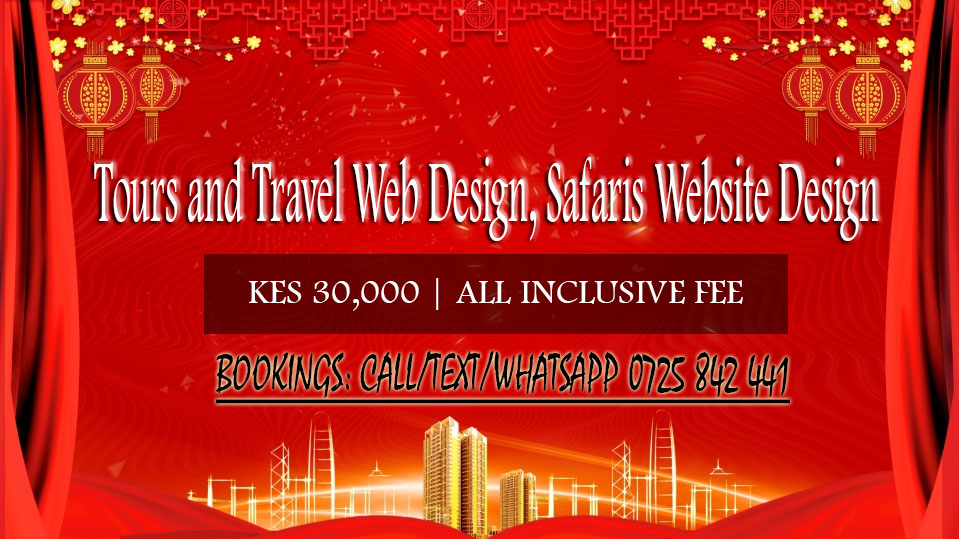 TOURSTours and Travel Web Design, Safaris Website Design @ KES 30,000