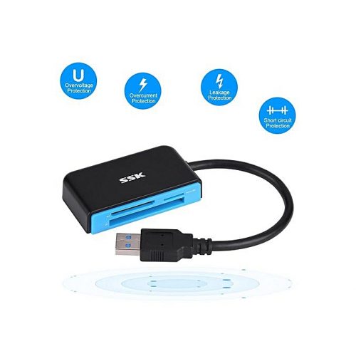 SSK USB 3.0 High Speed Multi-In-One SD / CF / Micro SD Card Reader ...
