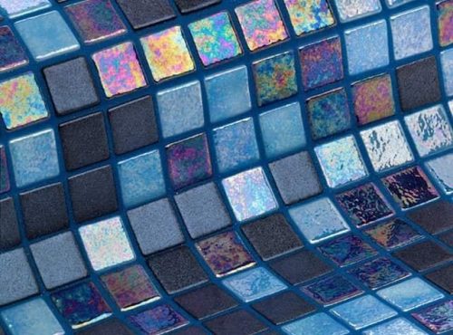coloured pool tiles