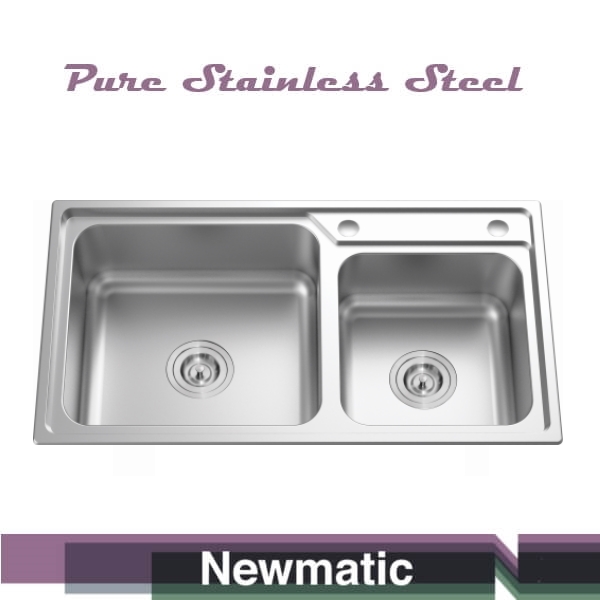 Newmatic kitchen sink double bowl 82 C