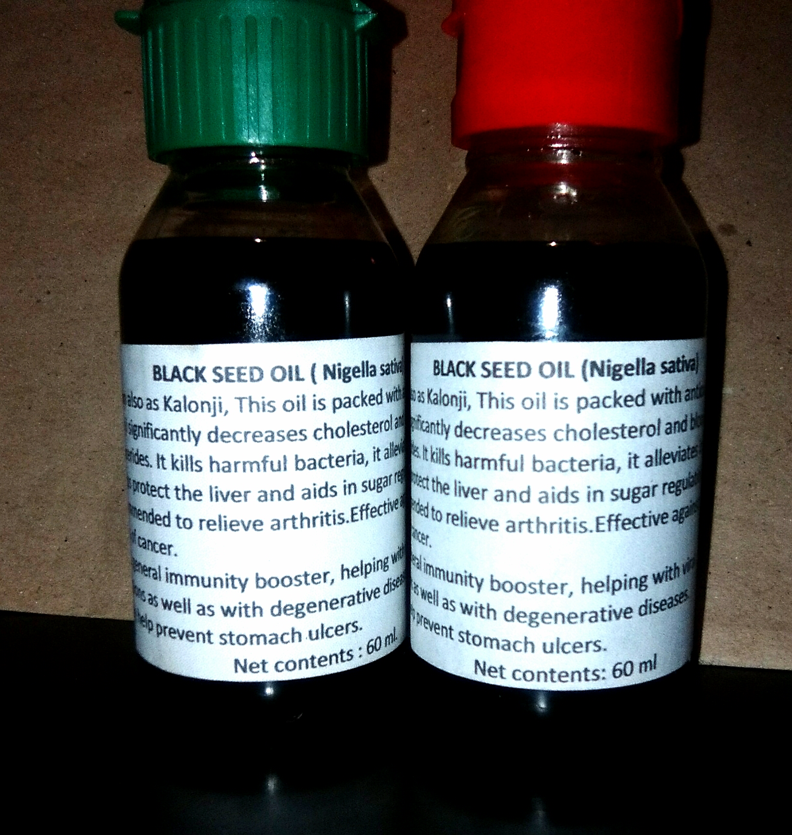 2 bottles of Black seed oil